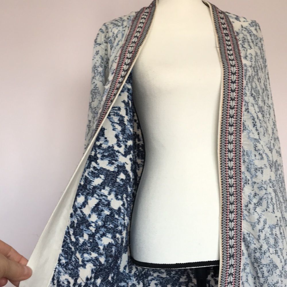 Anthropologie Maeve Blue Arwen Ikat Duster - Picture 9 of 14